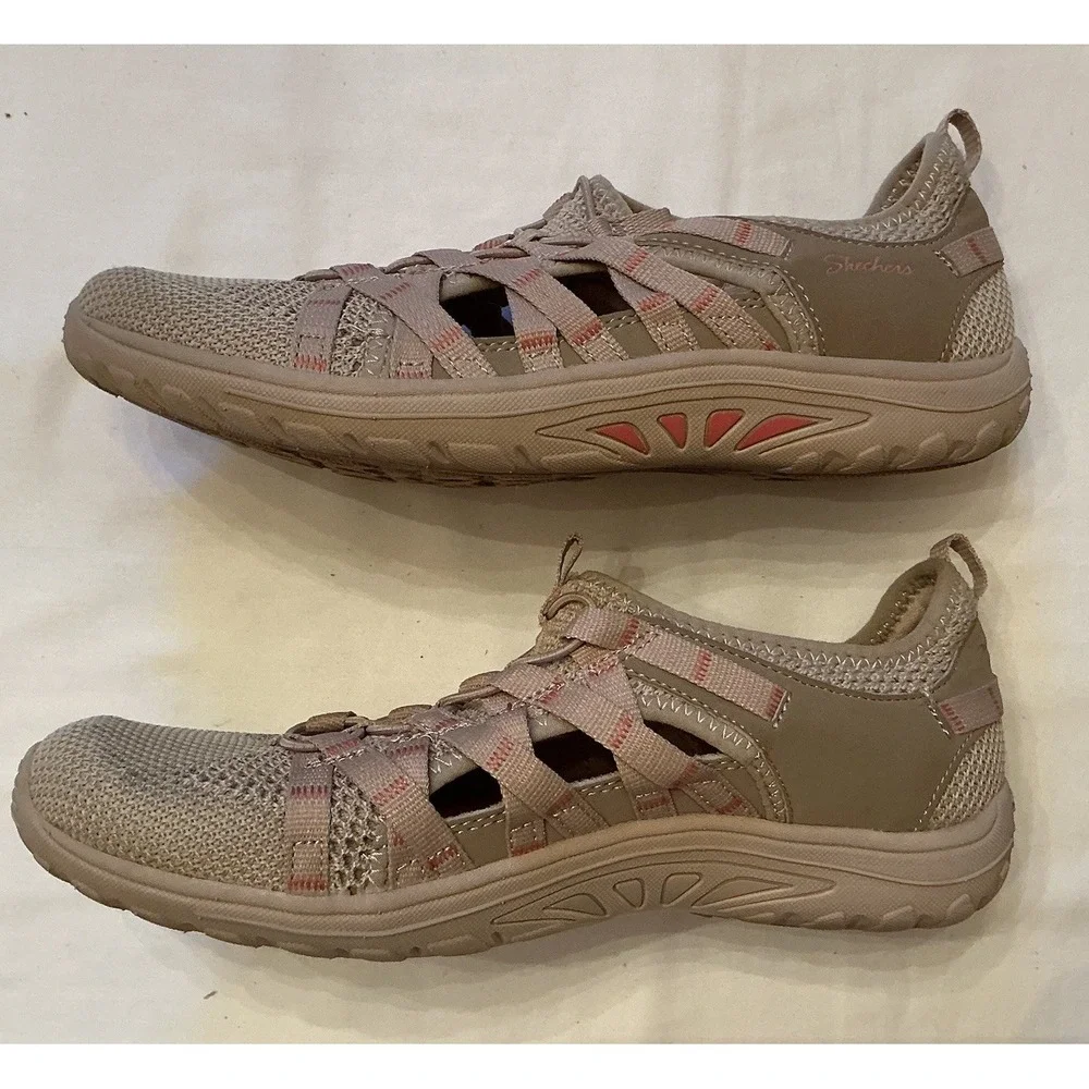 Skechers Reggae Fest Neap Outdoor Lifestyle Shoes Women's Size 8.5 Taupe Slip On